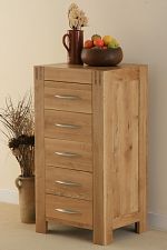 Alto Solid Oak 5 Drawer Tall Chest