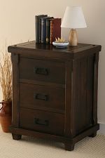 Baku Dark Mango 3 Drawer Bedside Cabinet