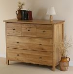 Chaucer Solid Oak Wide Chest of Drawers