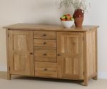Chaucer Solid Oak 4 Drawer Sideboard