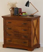 Corsica Brown Teak Mango 4 Drawer Chest