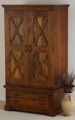 Corsica Brown Teak Mango Wardrobe