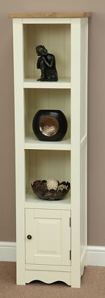 Cotswold Cream Painted Shaker Solid Oak Slim Jim Bookcase