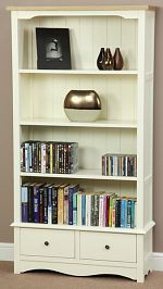 Cotswold Cream Painted Shaker Tall Bookcase in Solid Oak