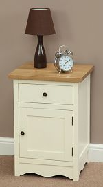 Cotswold Cream Painted Shaker Solid Oak Large Bedside Cabinet