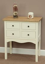 Cotswold Cream Painted Shaker Solid Oak Wide 4 Drawer Chest