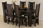 Baku Dark Mango Indian 5ft 6" x 2ft 7" Dining Set with 6 Chairs