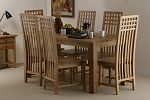 6ft x 3ft Solid Oak Dining Set With 6 Solid Oak Chairs