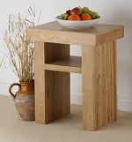 Nero Solid Oak Lamp Table