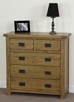 Rustic Oak 3+2 Drawer Chest 