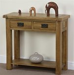 Rustic 2 Drawer Console Table