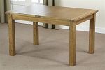 Rustic Solid Oak 4ft 3" x 3ft Extending Dining Table