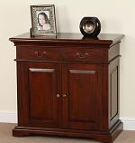 Louis Philippe Solid Mahogany 2 Drawer Small Sideboard