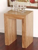 Nero Solid Oak Lamp / Side Table
