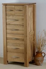 Galway Solid Oak Tall 7 drawer Chest (5 +2)