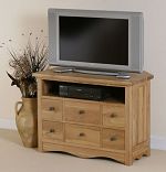 Cairo Solid Oak Corner TV Video DVD Cabinet