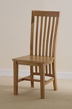 Solid Oak High slat Back Dining Chair