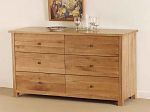 Cairo Solid Oak Wide 6 Drawer Chest