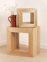 Dakar Solid Oak Set of 2 Cube Tables