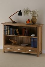 Newark Solid Oak Low Bookcase