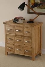 Newark Solid Oak 9 Drawer Storage Chest