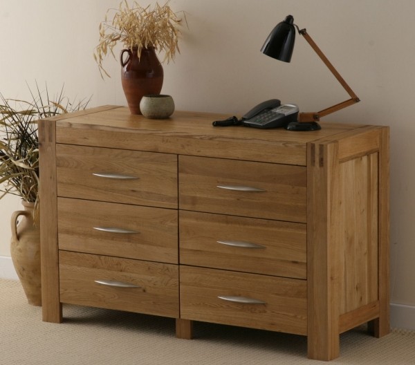 Alto Solid Oak 6 Drawer Wide Chest