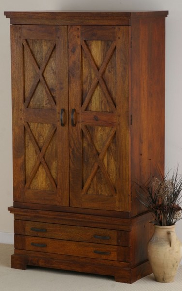 Corsica Brown Teak Mango Wardrobe