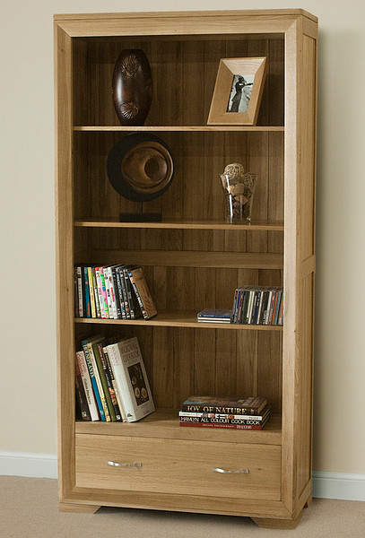 Bevel Natural Solid Oak Tall Bookcase
