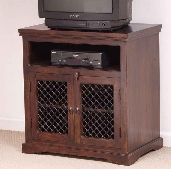 Oak Furniture Land Jaiphur Dark TV / DVD / VCR Cabinet