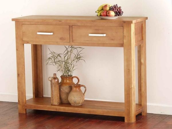 Oak Furniture Land Rivendell Console / Hall Table in Medium Oak