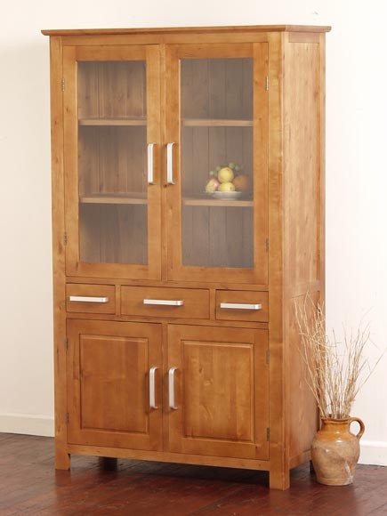 Oak Furniture Land Rivendell Glazed Dresser in Medium Oak
