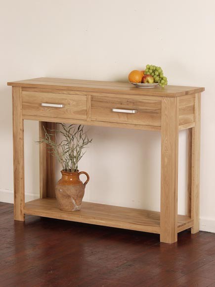 Oak Furniture Land Rivendell Solid Oak Console / Hall Table