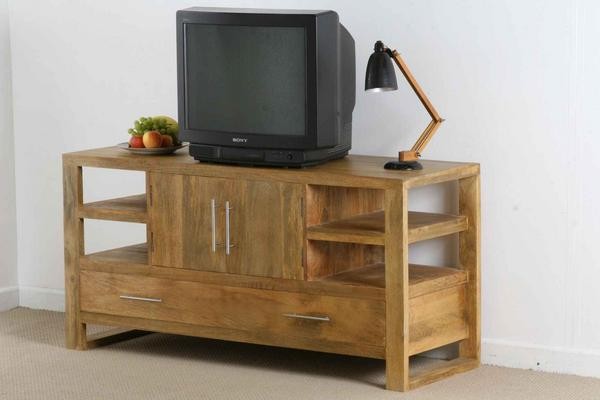 Oak Furniture Land Vegas Light Solid Mango Widescreen TV Cabinet
