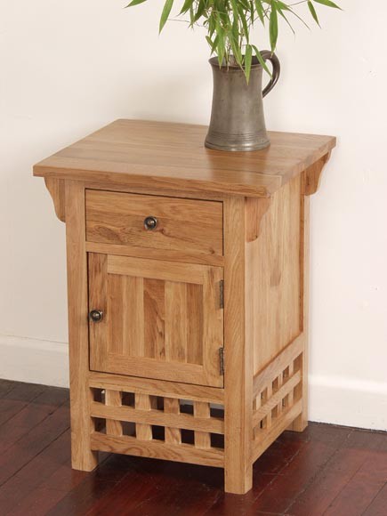 Oak Furniture Land Zenda Solid Oak Bedside Cabinet