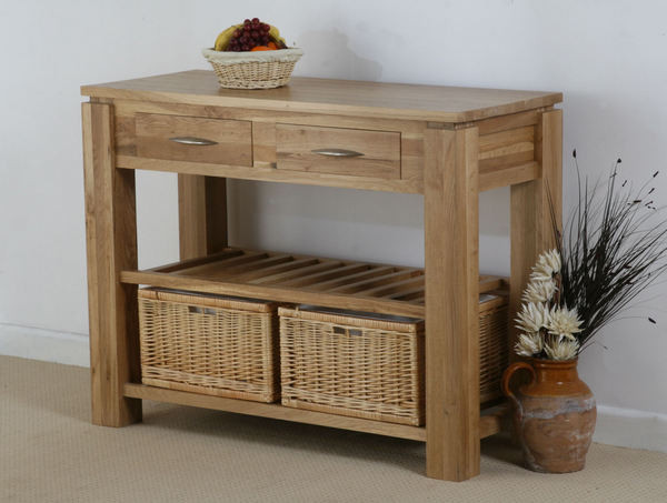 Oak Furniture Land Galway Solid Oak Console Table with Storage