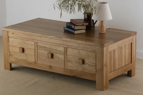 Oak Furniture Land Oakdale Solid Oak 6 Drawer Coffee Table (3