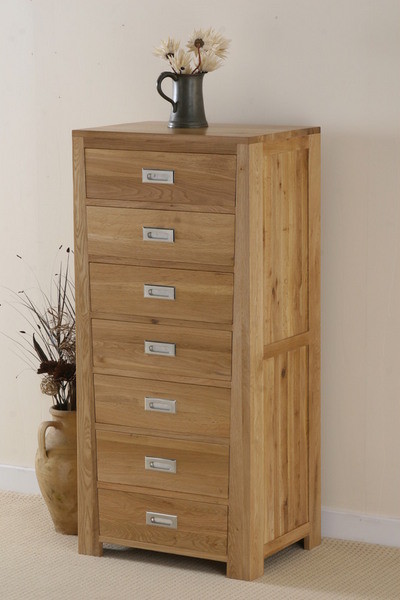 Jakarta Solid Oak Tall Chest of Drawers