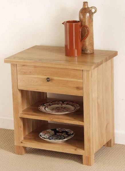 Oak Furniture Land Dakar Solid Oak BedSide Table / cabinet