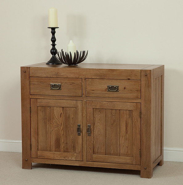 Quercus Rustic Solid Oak Small Sideboard Oak Furniture Land