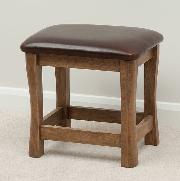 Orrick Rustic Solid Oak Dressing Table Stool