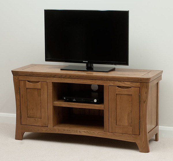 Orrick Rustic Solid Oak Widescreen TV and DVD Cabinet