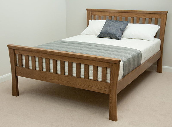 Orrick Rustic Solid Oak King Size Bed