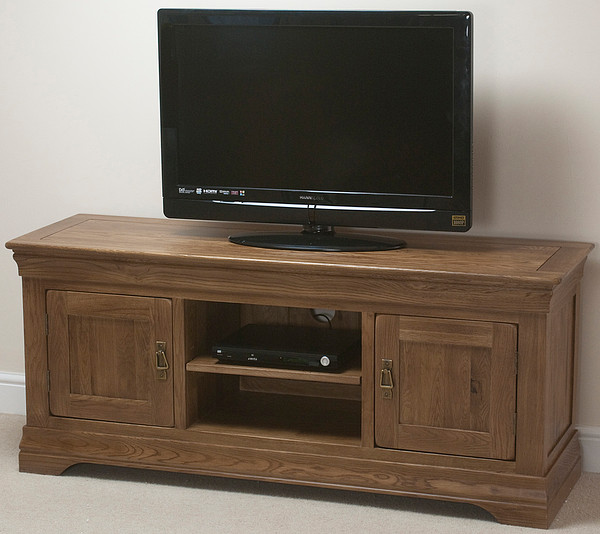French Farmhouse Solid Oak Widescreen TV Cabinet