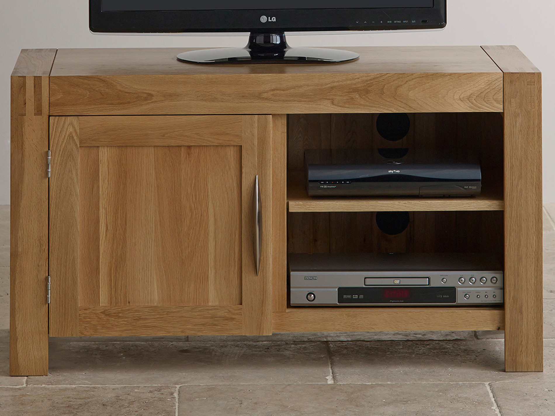 Alto Natural Solid Oak TV + DVD Oak Furniture Land