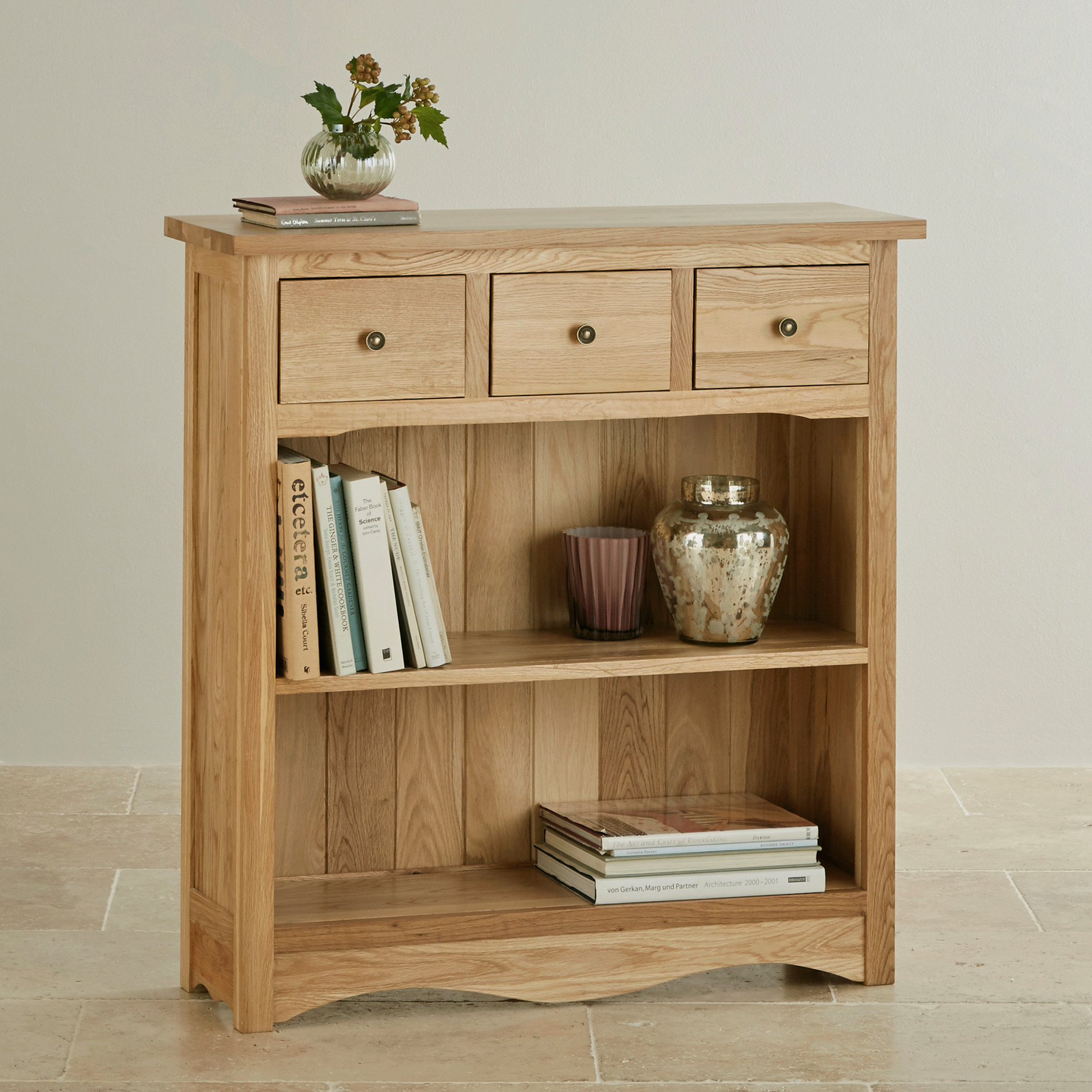 Cairo Natural Solid Oak Small Display Unit Oak Furniture Land
