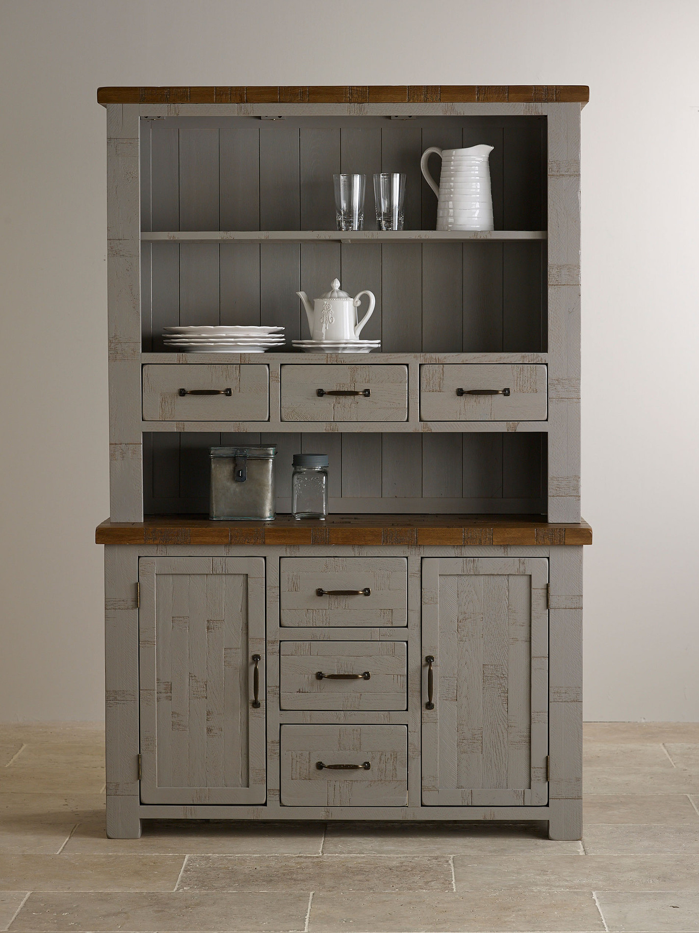 Clermont Painted Rough Sawn Solid Oak Dresser Oak Furniture Land