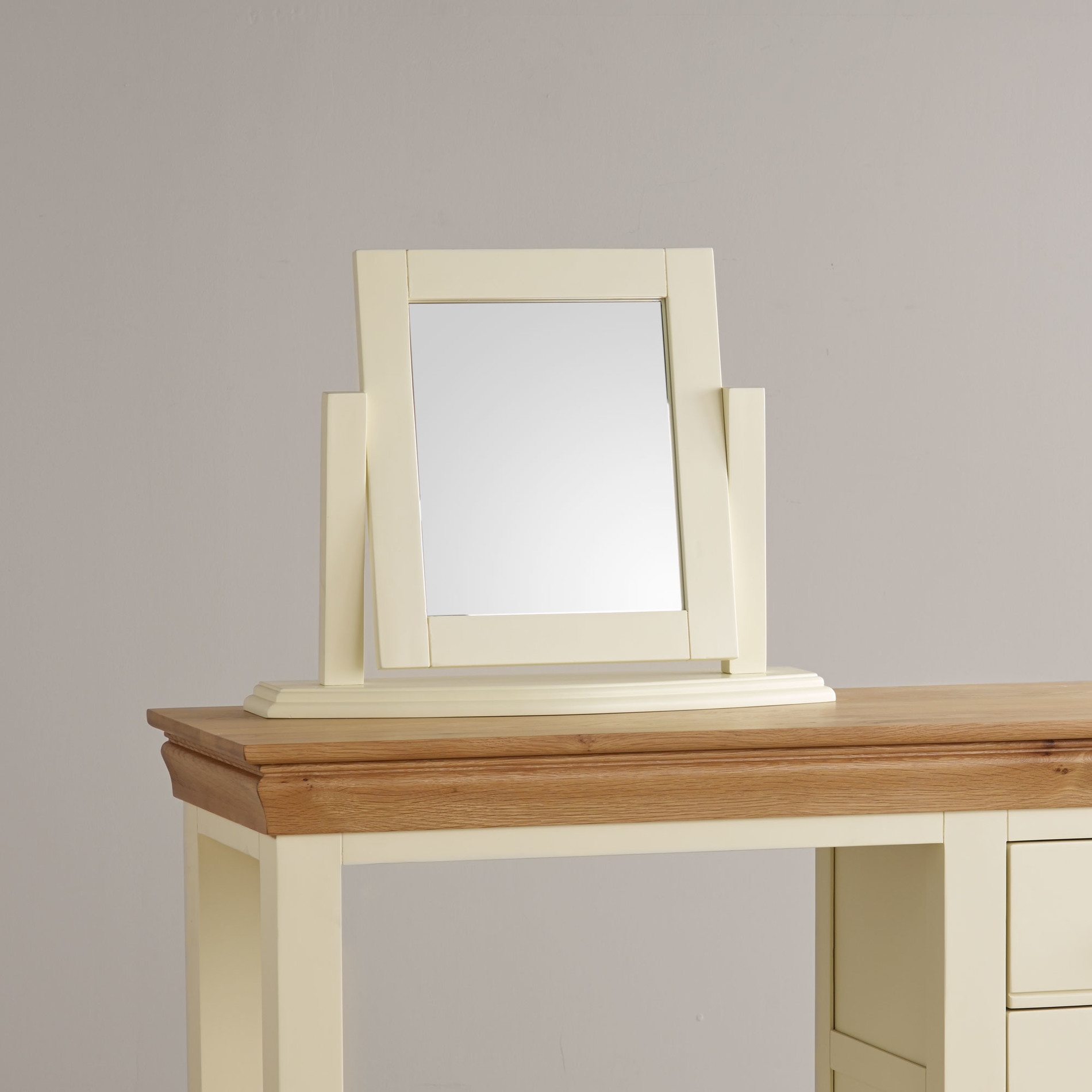Country Cottage Natural Oak and Painted Dressing Table Mirror