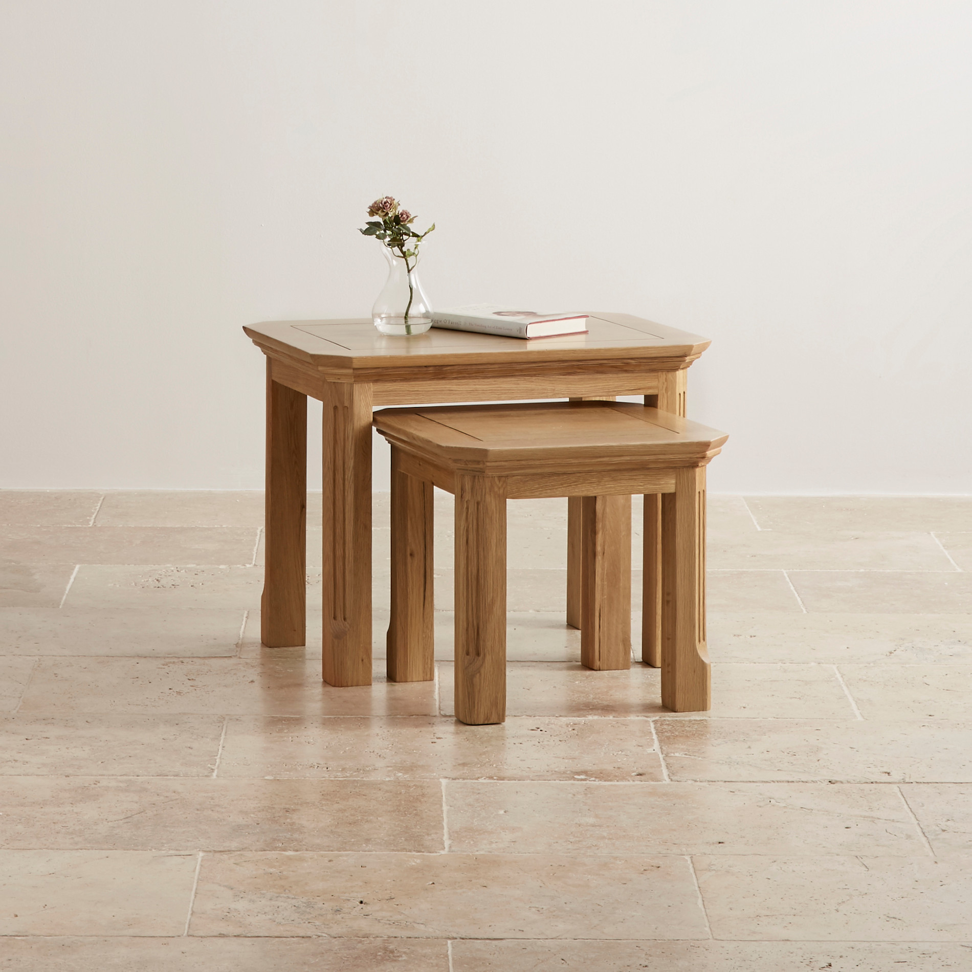 Edinburgh Natural Solid Oak Nest of 2 Tables