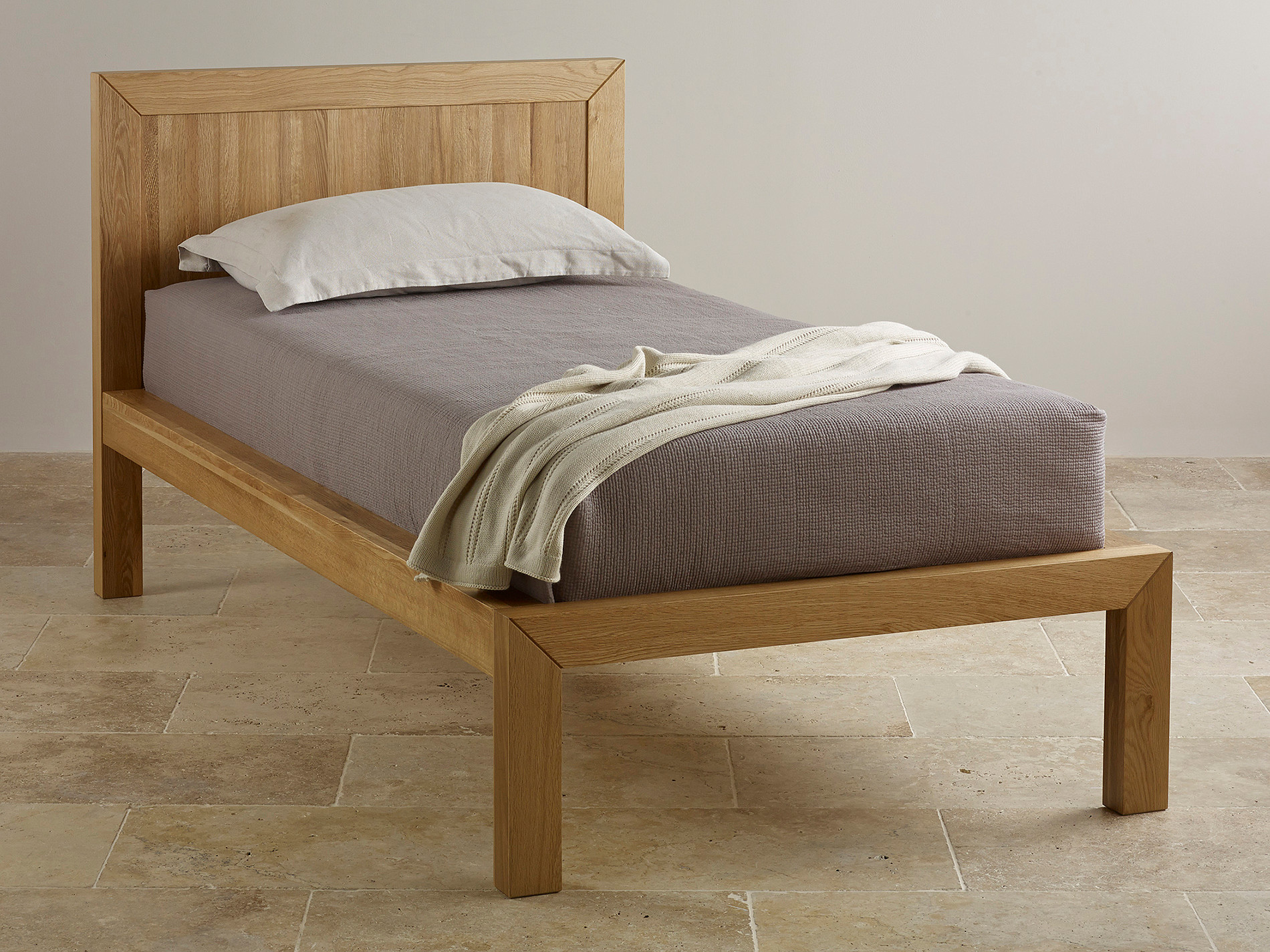 Fresco Natural Solid Oak 3ft Single Bed Bedroom Furniture