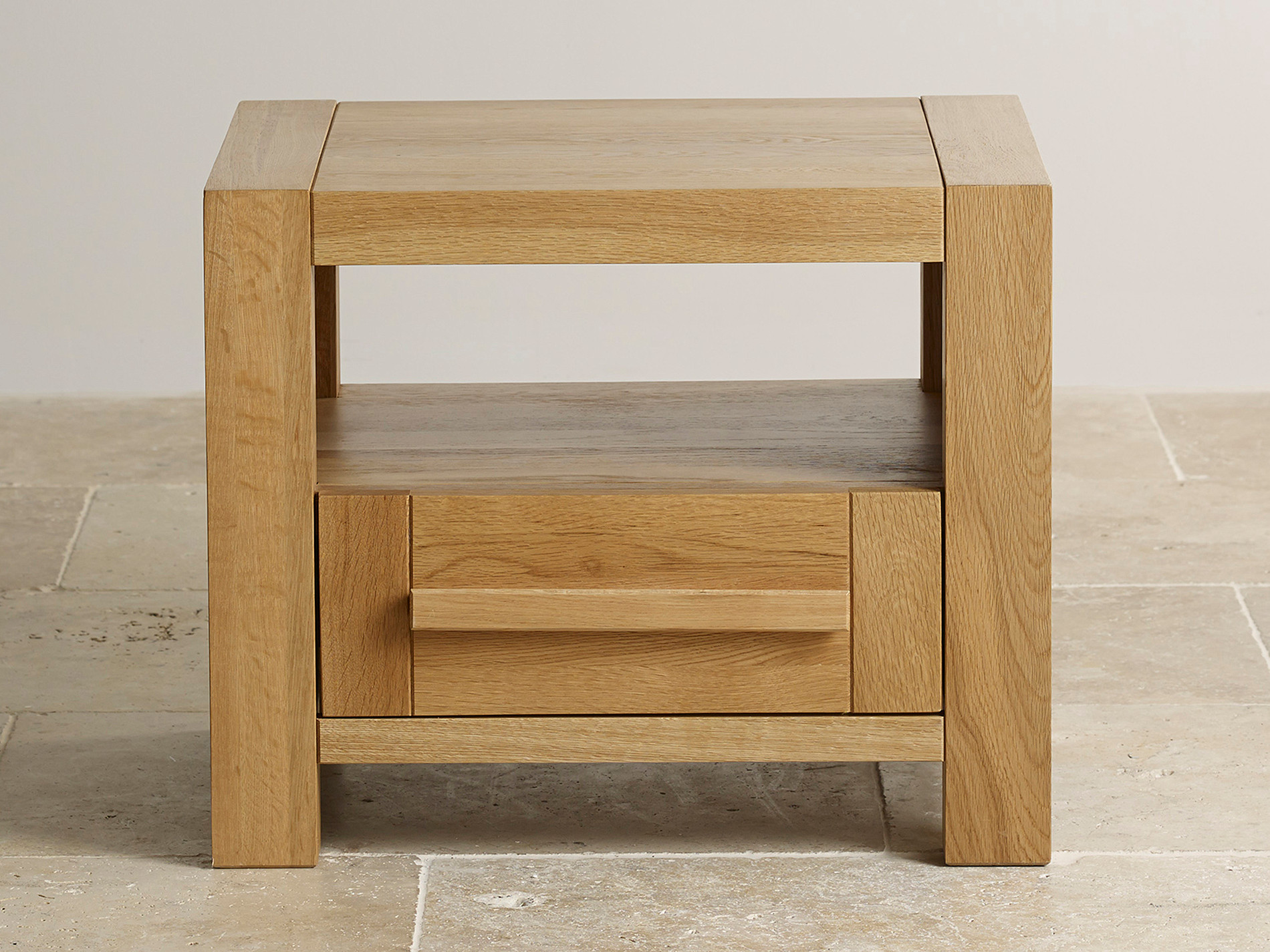 Fresco Natural Solid Oak Bedside Table Bedroom Furniture